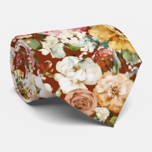 PixDezines H2 Fall Garden Flowers Neck Tie