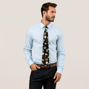 PixDezines H2 Fall Garden Flowers Neck Tie