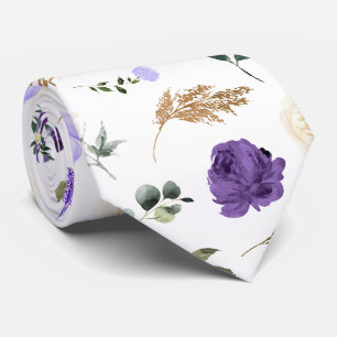 PixDezines H2 Flowers Purple Shades Theme Neck Tie