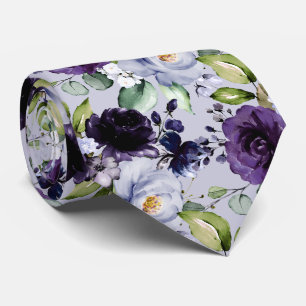 PixDezines H2 Flowers Violet Lavender Purple Neck Tie