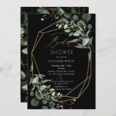 PixDezines H2 Green Gold Eucalyptus Bridal Shower Invitation (Front/Back)