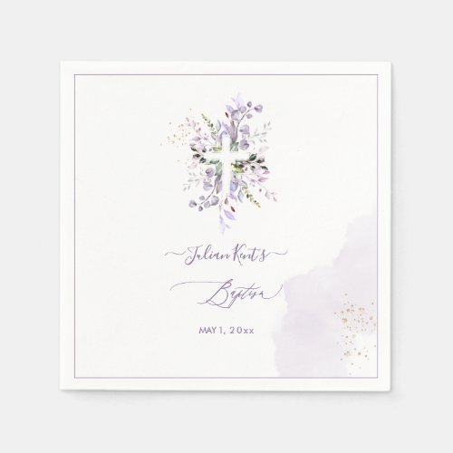 PixDezines H2 Lilac Purple Eucalyptus Baptism Napkins