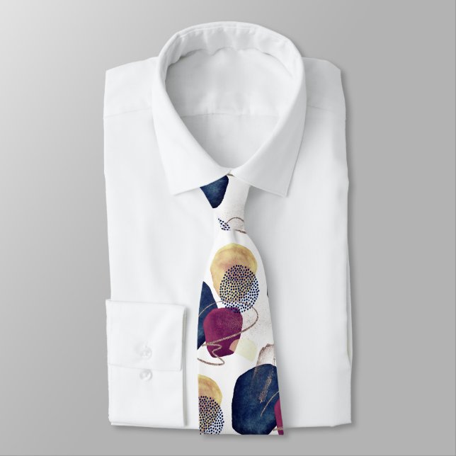 PIXDEZINES H2 MODERN ABSTRACT ORGANIC SHAPES NECK TIE (Tied)