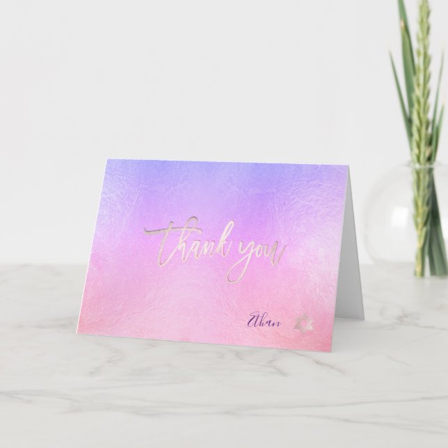 PixDezines H2 Purple Agate Mitzvah ✡ Thank You Car Card (Front)
