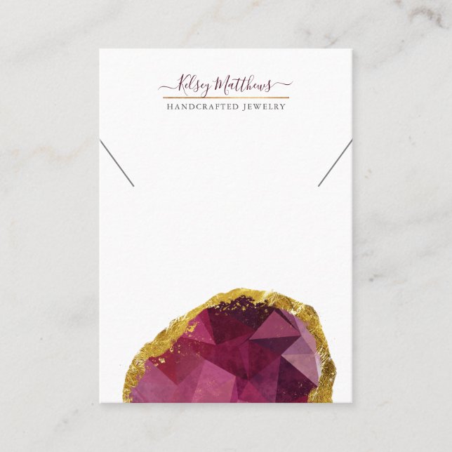 PixDezines H2 Quartz Crystal Garnet Red Business C Business Card (Front)