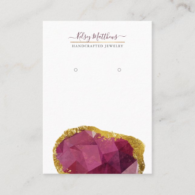 PixDezines H2 Quartz Crystal Garnet Red Business C Business Card (Front)