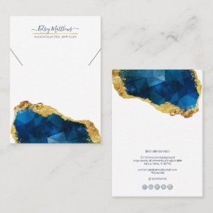 PixDezines H2 Quartz Crystal Sapphire Blue Gold Business Card