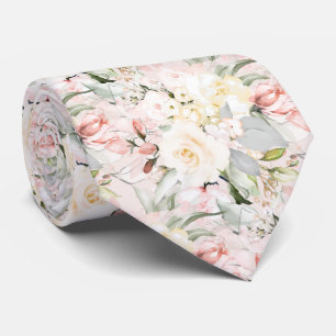 PixDezines H2 Roses Blush Cream DIY Background Neck Tie