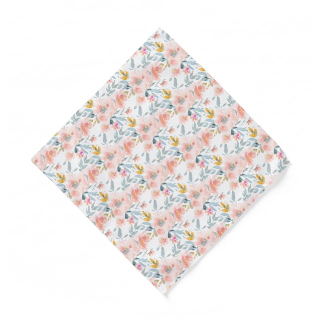 PixDezines H2 Spring Flowers Blush+Blue Bandana (Front)