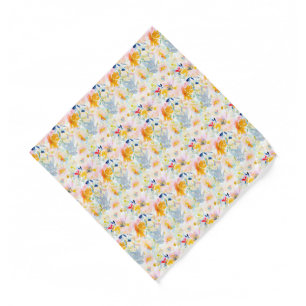 PixDezines H2 Spring Flowers Blush Dusty Blue  Bandana