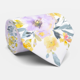 PixDezines H2 Spring Flowers Yellow Roses Neck Tie