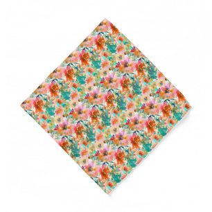 PixDezines H2 Summer Flowers Blush Mustard Bandana