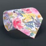 PixDezines H2 Summer Flowers Bright Hues Neck Tie<br><div class="desc">PixDezines floral watercolor neck tie for summer wedding.  Featuring water color flowers - summer hues - lavender purple,  yellow,  violet and pink with endive green  foliage.  DIY background color.

 Copyright © 2011-2024 PixDezines™.</div>
