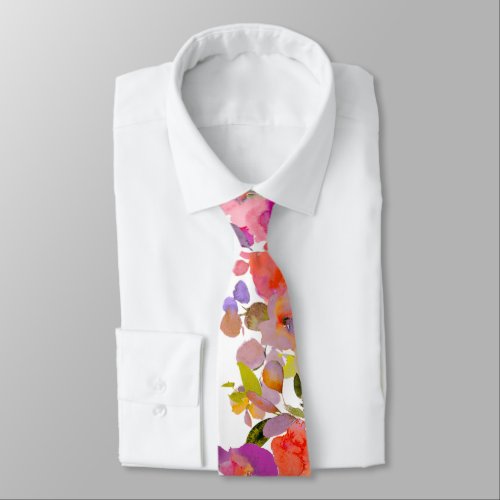 PixDezines H2 Summer Flowers Bright Hues Neck Tie