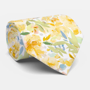 PixDezines H2 Summer Flowers Bright Hues Neck Tie