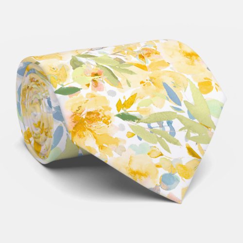 PixDezines H2 Summer Flowers Bright Hues Neck Tie
