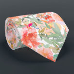PixDezines H2 Summer Flowers Bright Hues Neck Tie<br><div class="desc">PixDezines floral watercolor neck tie for summer wedding.  Featuring water color flowers - summer hues - peach orange,  peach,  fuscia with sage green foliage.  DIY background color.

 Copyright © 2011-2026 PixDezines™.</div>