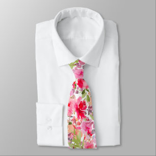 PixDezines H2 Summer Flowers Bright Hues Neck Tie