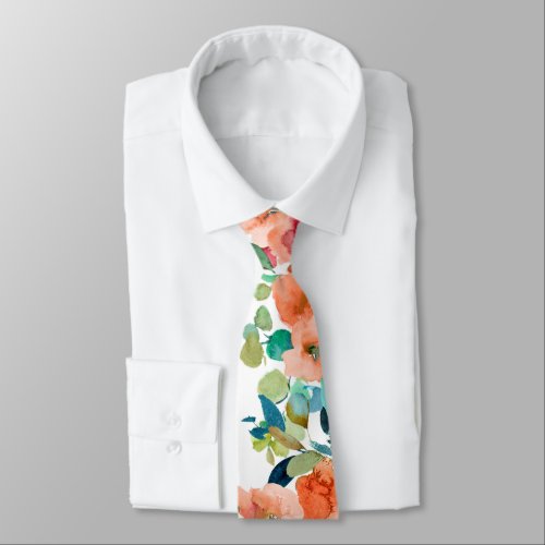 PixDezines H2 Summer Flowers Bright Hues Neck Tie