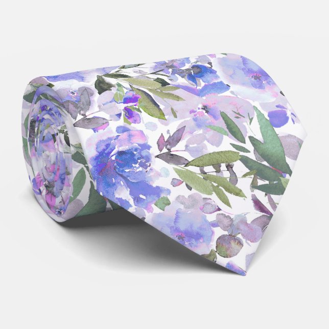 PixDezines H2 Summer Flowers Bright Hues Neck Tie (Rolled)