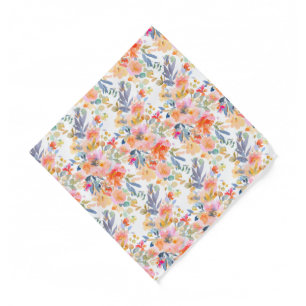 PixDezines H2 Summer Flowers Bright Hues Pocket Sq Bandana