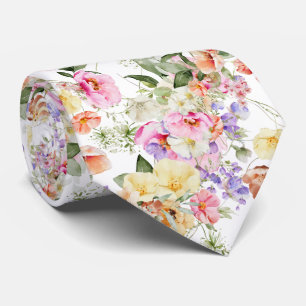 PixDezines H2 Summer Garden Flowers DIY color Neck Tie
