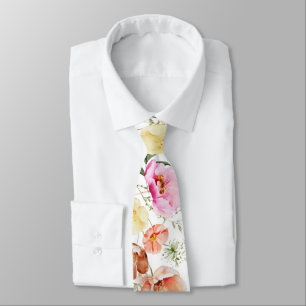 PixDezines H2 Summer Garden Flowers DIY color Neck Tie