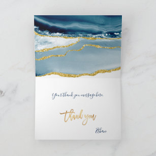 PixDezines H2 Teal Agate Mitzvah ✡ Thank You Card