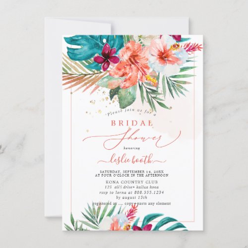 PixDezines H2 Tropical Paradise Bridal Shower Invi Invitation