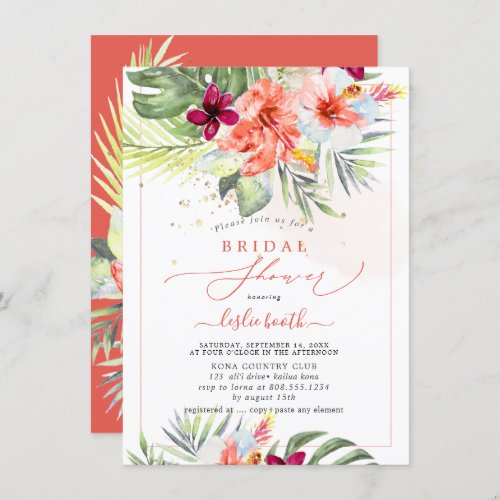 PixDezines H2 Tropical Paradise Bridal Shower Invitation