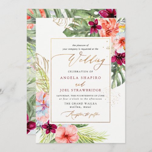 PixDezines H2 Tropical Paradise Brunch Bubbly Invitation