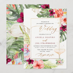 PixDezines H2 Tropical Paradise Brunch Bubbly Invitation