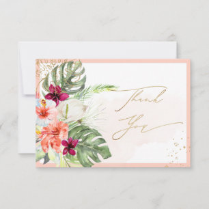 PixDezines H2 Tropical Paradise Flowers Thank You Card