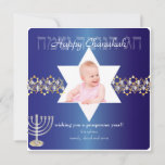 PixDezines happy Chanukah/Photo Frame stars Holiday Card<br><div class="desc">PixDezines happy chanukah/hanukkah photo frame in blue accented with gold tone star of david. Copy paste for more stars. You can choose your own hexachrome colors to add to your background, text, trim, etc. The entire spectrum of the rainbow is at your finger tips.. Below is a link to "hexachrome...</div>