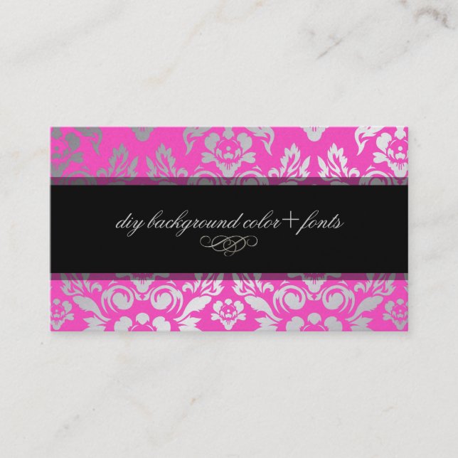 PixDezines Haute Coutour Damask/diy background Business Card (Front)