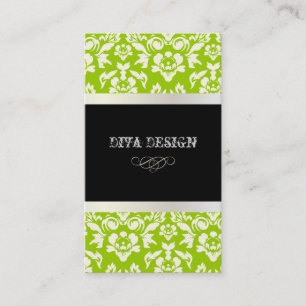 PixDezines Haute Coutour Damask, Faux Pearl Business Card