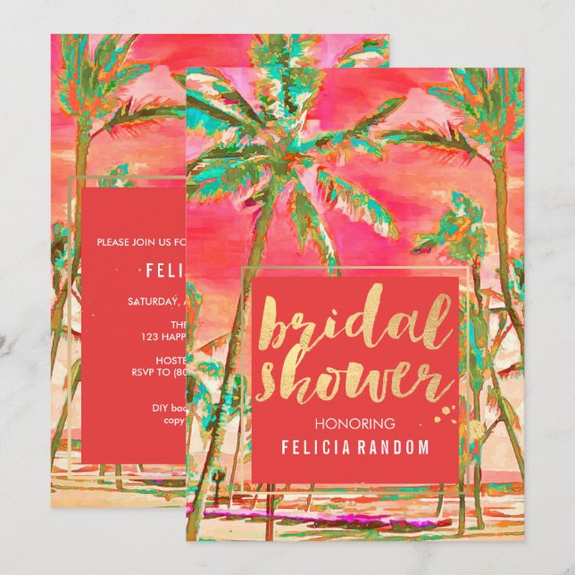 PixDezines Hawaii/Beach/Bridal Shower Invitation (Front/Back)
