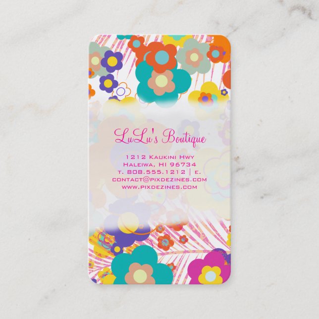 PixDezines Hawaii Mod Daisies Business Card (Front)