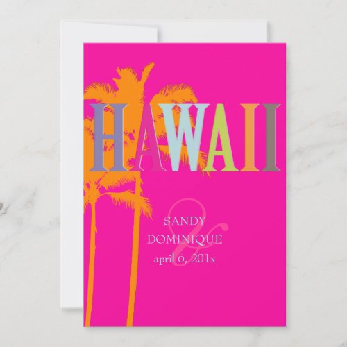 PixDezines hawaiipalmsDIY background color Invitation
