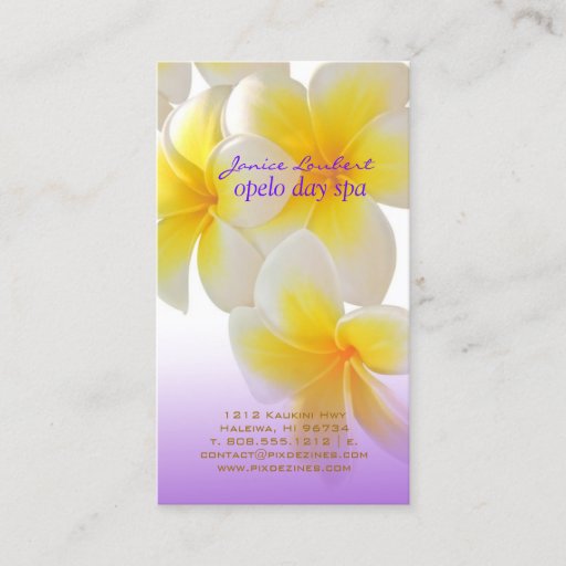 Customizable PixDezines Hawaii Plumeria Business Card Templates