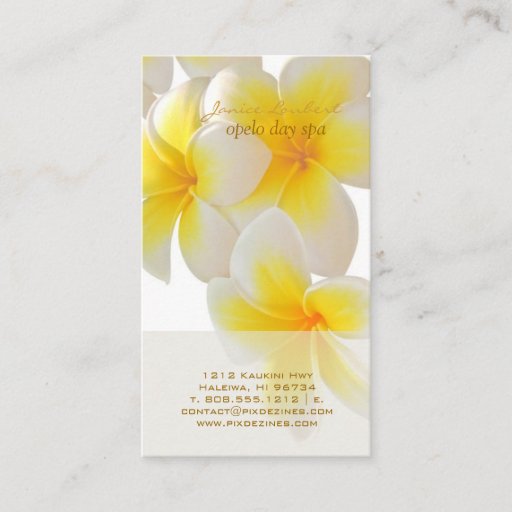 Customizable PixDezines Hawaii Plumeria Business Card