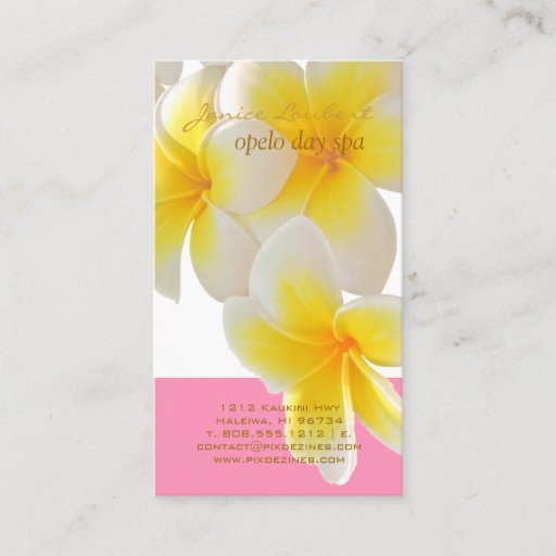 Customizable PixDezines Hawaii Plumeria Business Card