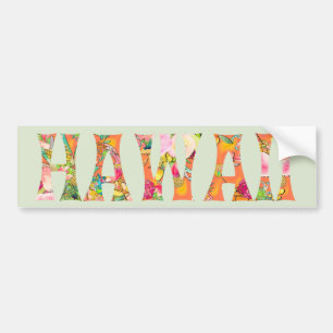 PixDezines Hawaii Tiki Typography Bumper Sticker