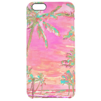 PixDezines Hawaii/Vintage/Beach/Pink/Teal Clear iPhone 6 Plus Case