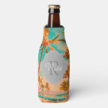 Pixdezines Hawaii/vintage/beach/teal Bottle Cooler at Zazzle