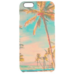 PixDezines Hawaii/Vintage/Beach/Teal Clear iPhone 6 Plus Case