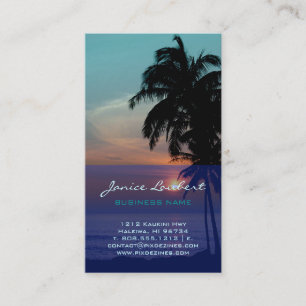 PixDezines Hawaiian Beach Sunset/Tropical Paradise Business Card