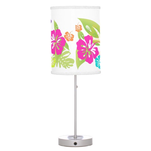 PixDezines hawaiian hibiscus Table Lamp (Back)