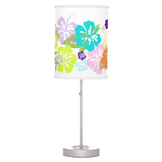 PixDezines hawaiian hibiscus Table Lamp (Front)