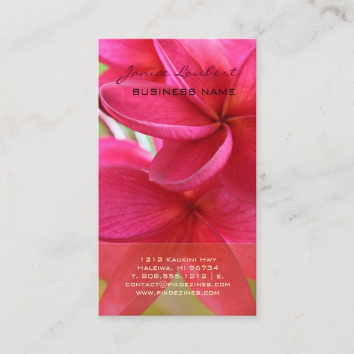 Customizable PixDezines hawaiian pink plumeria Business Cards